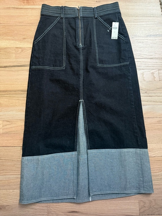 Pilcro Dresses & Skirts - Great Price! Cute NWT Contrast Split Hem Denim Midi Skirt by Pilcro/Anthro! Sz 8